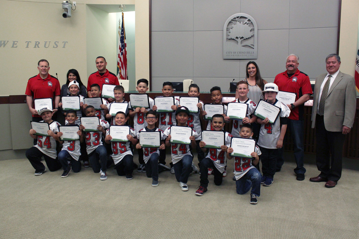 Chino Hills Jr. All American Football Jr. Micro Division 1 League Champs